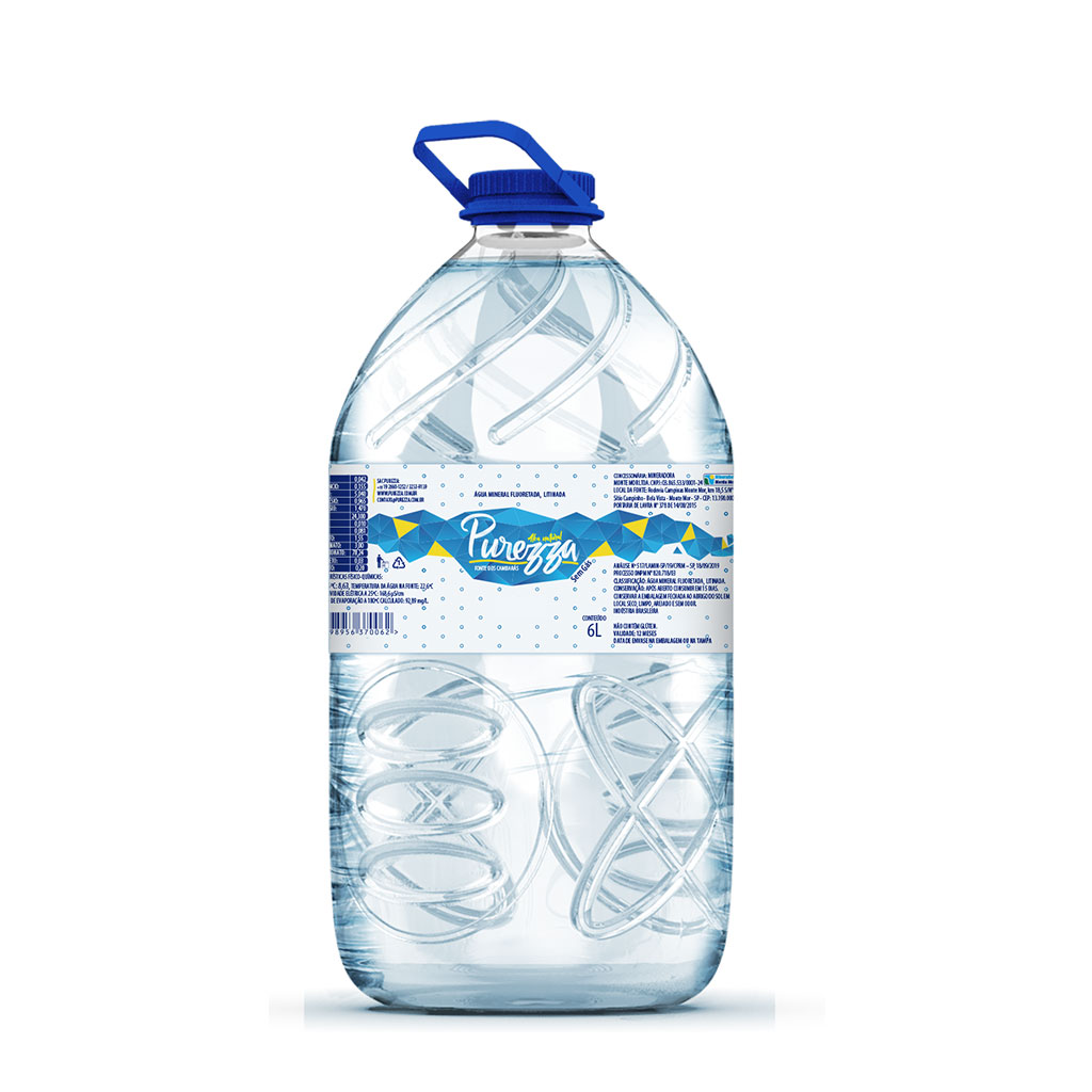 Água Mineral Purezza Alcalina 6 Litros SEM Gás (descartável)